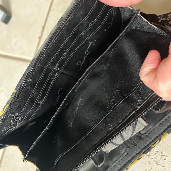 Vera Bradley Black Gray Yellow Wallet - Picture 7 of 8